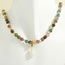 Fashion Black Onyx Pearl Pendant Multicolored Tourmaline Beaded Pearl Necklace