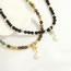 Fashion Black Onyx Tassel Pearl Multicolored Onyx Beaded Pearl Necklace