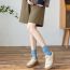 Fashion Light Blue Snow Pattern Chunky-knit Mid-calf Socks