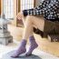 Fashion Black Snow Pattern Chunky-knit Mid-calf Socks