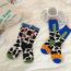 Fashion Cream Spots Cow Spotted Alphabet Socks