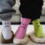 Fashion Pink Cotton Smile Embroidered Socks