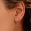 Fashion Platinum Metal Diamond Geometric Stud Earrings