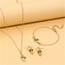 Fashion Gold Alloy Diamond Snake Stud Earrings Bracelet Necklace Set