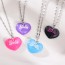 Fashion Purple Titanium Steel Resin Heart Alphabet Pendant Necklace