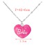 Fashion Rose Red Titanium Steel Resin Heart Alphabet Pendant Necklace