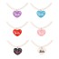 Fashion Blue Beaded Pearl Resin Heart Letter Pendant Necklace