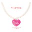 Fashion White Beaded Pearl Resin Heart Letter Pendant Necklace