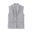 Fashion Jacket Polyester Lapel Collar Vest Jacket With Button Pockets