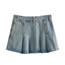 Fashion Denim Color Wide Pleated Denim Skirt