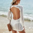 Fashion White Open-knit Sunscreen Blouse