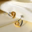 Fashion Gold Stainless Steel Color Matching Heart Stud Earrings