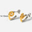Fashion Gold Stainless Steel Color Matching Heart Stud Earrings