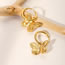 Fashion Gold Titanium Steel Butterfly Hoop Earrings
