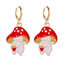 Fashion 9# Alloy Drip Oil Mushroom Hoop Earrings