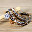 Fashion Silver Alloy Natural Stone Braided Flower Bracelet For Men