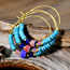 Fashion 4# Turquoise Beaded Hoop Earrings