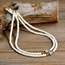 Fashion Y04 White Pine + Green Glaze Multicolored Clay Beaded Glass Necklace