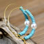 Fashion Gold Turquoise Beaded Round Earrings