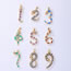 Fashion 2 Copper Inlaid Diamond Drip Oil Snake Number Pendant