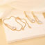Fashion Gold Brass Inlaid Zirconia Heart Brooch Bracelet Earrings Set