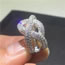 Fashion Silver Copper Inlaid Zirconium Twist Wrap Men's Ring