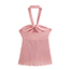Fashion Pink Pleated Knotted Halter Top