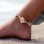 Fashion 6# Alloy Bead Starfish Anklet