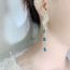 Fashion #1 Blue Alloy Diamond Wings Water Drop Tassel Earrings