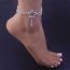 Fashion 5# Alloy Diamond Geometric Tassel Anklet