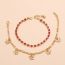 Fashion Gold Alloy Diamond Claw Chain Butterfly Anklet Set