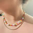 Fashion Color Colorful Rice Bead Pearl Beaded Necklace