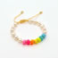 Fashion Set Colored Polymer Clay Pearl Gold And Rice Beads Beaded Bracelet Set