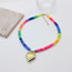 Fashion 2# Multicolored Slime Beaded Heart Necklace