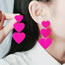 Fashion Light Pink Acrylic Geometric Heart Earrings