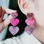 Fashion Light Pink Acrylic Geometric Heart Earrings