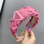 Fashion Pink Weave Metal Triangle Braided Wide-brimmed Headband