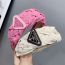 Fashion Pink Weave Metal Triangle Braided Wide-brimmed Headband