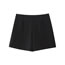 Fashion Black Button-breasted Wide Pleated Culottes