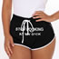 Fashion Black Polyester Monogram Lace-up Shorts