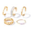 Fashion 14# Alloy And Pearl And Diamond Butterfly Ring Set