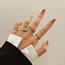 Fashion 15# Alloy Diamond Drop Oil Geometric Ring Set