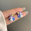 Fashion Color Cartoon Color Contrasting 3d White Rabbit Stud Earrings