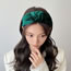 Fashion Brown Knotted Headband Gold Velvet Knotted Wide-brimmed Headband