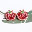 Fashion Red Rice Bead Beaded Sewn Apple Stud Earrings
