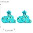 Fashion Style One Blue Rice Beads Braided Pentagram Hat Earrings