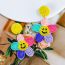 Fashion Color Rice Bead Woven Smiley Flower Earrings