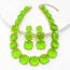 Fashion Yellow Suit Alloy Geometric Round Resin Earrings Necklace Set