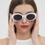 Fashion Jelly Yellow Black Gray Slice Pc Oval Large Frame Sunglasses