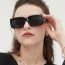 Fashion Beige Framed Tea Tablets Pc Square Large Frame Sunglasses